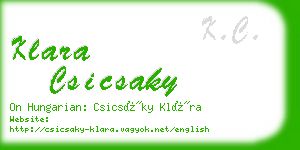 klara csicsaky business card